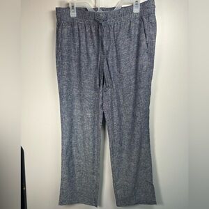 Ann Taylor Factory Navy Drawstring Linen Blend Pants. Size 10. Athleisure Resort